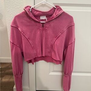 Urban Outfitters Pink Cropped Hoodie